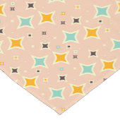 Retro geometric pattern with teal, orange, black ショートテーブルランナー (コーナー)