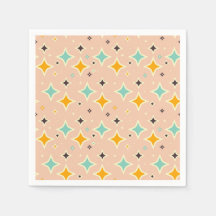 Retro geometric pattern with teal, orange, black