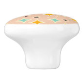 Retro geometric pattern with teal, orange, black セラミックノブ (側面)