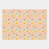 Retro geometric pattern with teal, orange, black ラッピングペーパーシート (正面2)