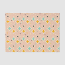 Retro geometric pattern with teal, orange, black