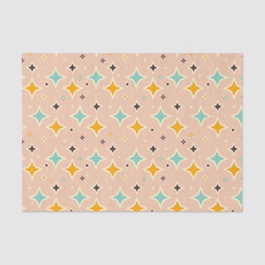 Retro geometric pattern with teal, orange, black 薄葉紙 (正面)