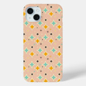 Retro geometric pattern with teal, orange, black Case-Mate iPhoneケース (裏面)