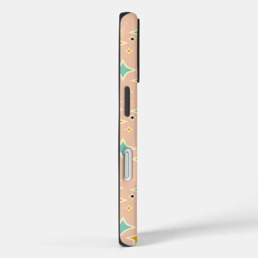 Retro geometric pattern with teal, orange, black Case-Mate iPhoneケース (裏面 / 右)