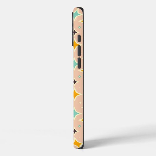 Retro geometric pattern with teal, orange, black Case-Mate iPhoneケース (裏面 / 左)