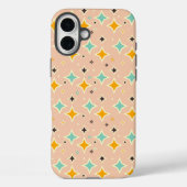Retro geometric pattern with teal, orange, black Case-Mate iPhoneケース (裏面)