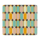 Retro geometric pattern with vertical ovals カッティングボード (正面)