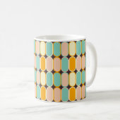 Retro geometric pattern with vertical ovals コーヒーマグカップ (正面右)