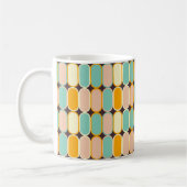 Retro geometric pattern with vertical ovals コーヒーマグカップ (左)
