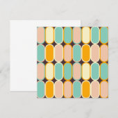 Retro geometric pattern with vertical ovals サンキューカード (正面/裏面)
