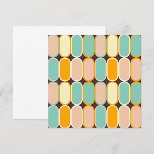 Retro geometric pattern with vertical ovals サンキューカード (正面/裏面)