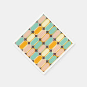 Retro geometric pattern with vertical ovals スタンダードカクテルナプキン (角)