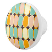 Retro geometric pattern with vertical ovals セラミックノブ (右)