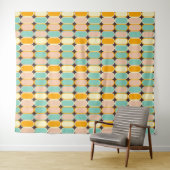 Retro geometric pattern with vertical ovals タペストリー (インサイチュ(横))