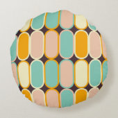 Retro geometric pattern with vertical ovals ラウンドクッション (裏面)