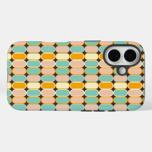 Retro geometric pattern with vertical ovals Case-Mate iPhoneケース (裏面 (横))
