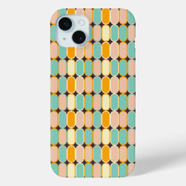 Retro geometric pattern with vertical ovals iPhone 15 miniケース