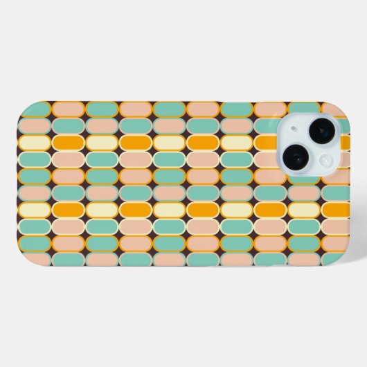 Retro geometric pattern with vertical ovals Case-Mate iPhoneケース (裏面 (横))