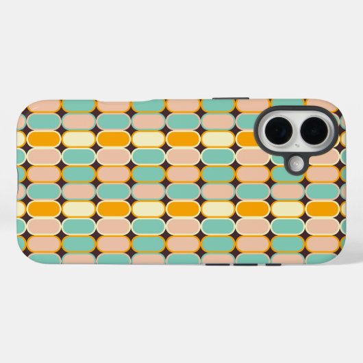 Retro geometric pattern with vertical ovals Case-Mate iPhoneケース (裏面 (横))