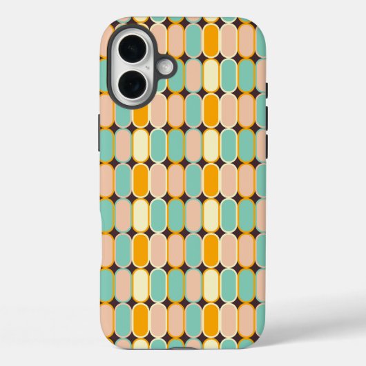 Retro geometric pattern with vertical ovals Case-Mate iPhoneケース (裏面)