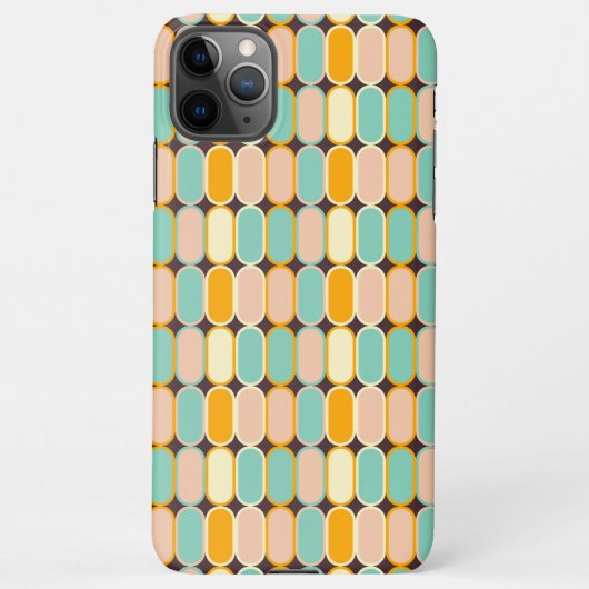 Retro geometric pattern with vertical ovals iPhoneケース (裏面)