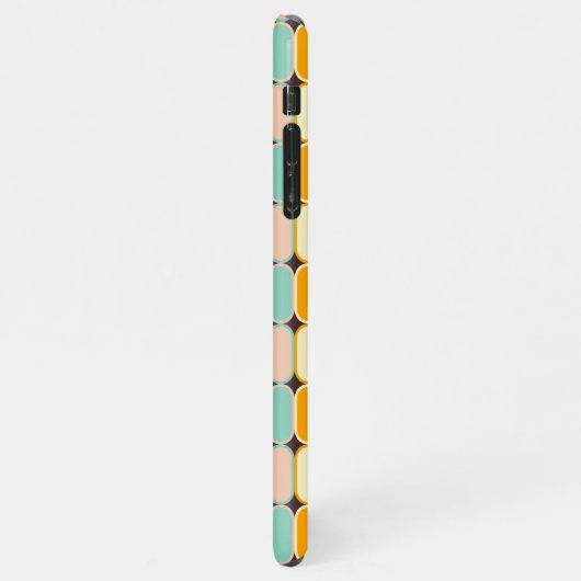 Retro geometric pattern with vertical ovals iPhoneケース (左側)