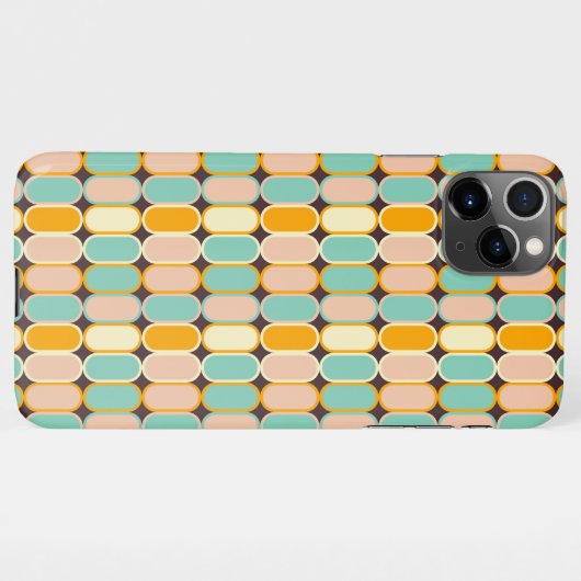 Retro geometric pattern with vertical ovals iPhoneケース (裏面横)