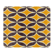 Retro geometric pattern yellow and brown leaf