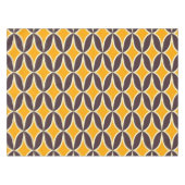Retro geometric pattern yellow and brown leaf テーブルクロス (正面(横))