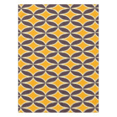 Retro geometric pattern yellow and brown leaf テーブルクロス (正面)