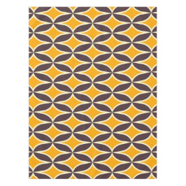Retro geometric pattern yellow and brown leaf テーブルクロス