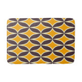 Retro geometric pattern yellow and brown leaf バスマット (正面)