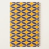 Retro geometric pattern yellow and brown leaf プランナー手帳 (裏面)