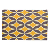 Retro geometric pattern yellow and brown leaf 枕カバー (裏面-左)