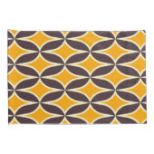 Retro geometric pattern yellow and brown leaf 枕カバー (裏面-右)