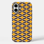Retro geometric pattern yellow and brown leaf Case-Mate iPhoneケース (裏面)