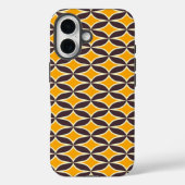 Retro geometric pattern yellow and brown leaf Case-Mate iPhoneケース (裏面)