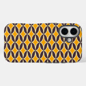 Retro geometric pattern yellow and brown leaf Case-Mate iPhoneケース (裏面 (横))