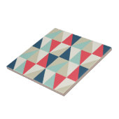 Retro Geometric Red and Blue Triangles Pattern タイル (側面)