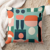 Retro Geometric Semicircle Pillow クッション (ブランケット)
