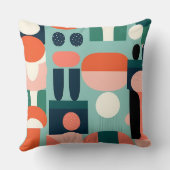 Retro Geometric Semicircle Pillow クッション (裏面)