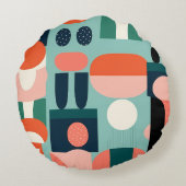 Retro Geometric Semicircle Pillow ラウンドクッション (裏面)