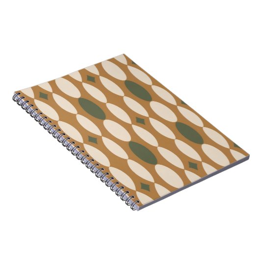 Retro Geometric Spiral Notebook ノートブック (右側)