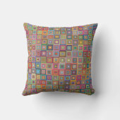 Retro Geometric Square Tile Pattern クッション (裏面)
