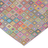 Retro Geometric Square Tile Pattern ショートテーブルランナー (コーナー)