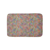 Retro Geometric Square Tile Pattern バスマット (正面)