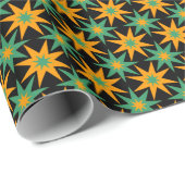 Retro Geometric Stars Pattern Birthday Gift ラッピングペーパー (ロールコーナー)