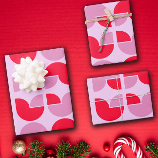 Retro Geometric Tulip Wrapping Gift Paper ラッピングペーパーシート