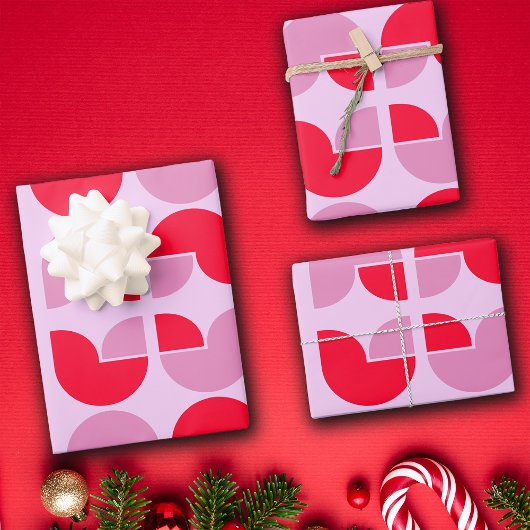 Retro Geometric Tulip Wrapping Gift Paper ラッピングペーパーシート