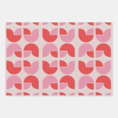 Retro Geometric Tulip Wrapping Gift Paper ラッピングペーパーシート (正面)
